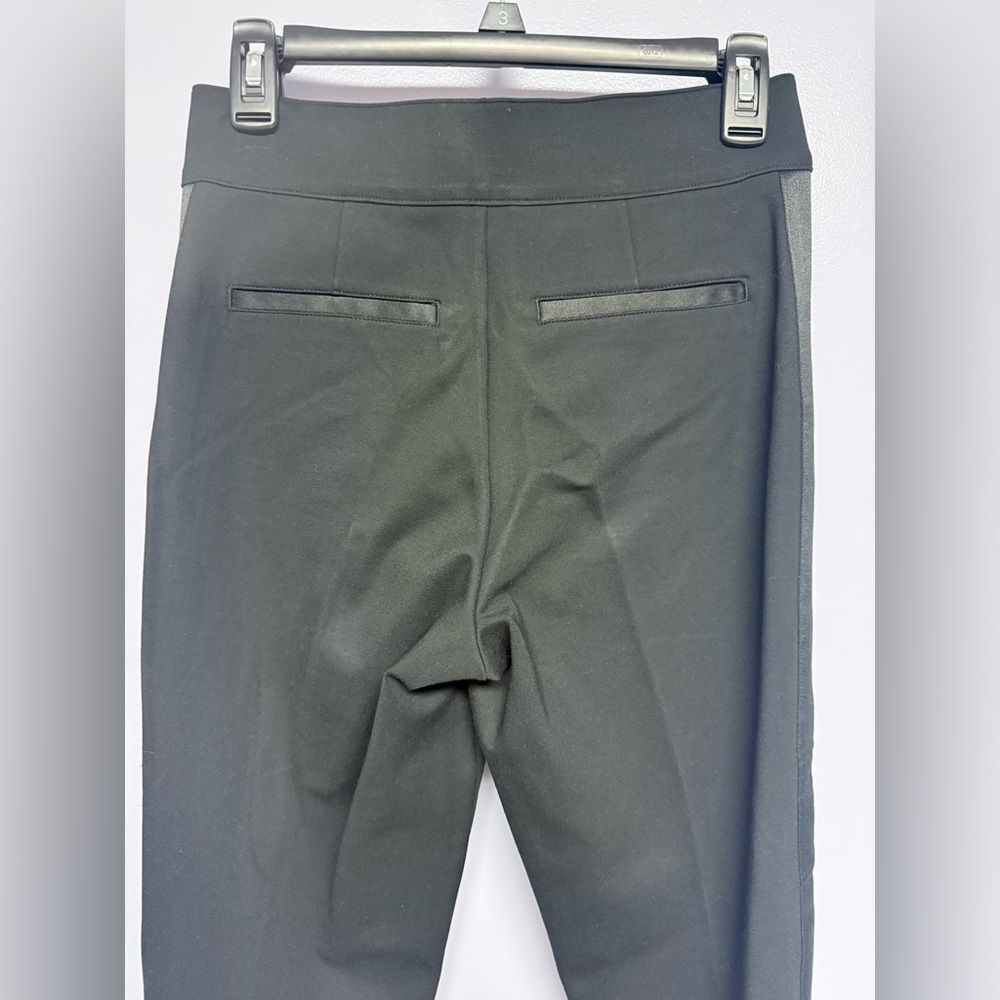 SPANX Women’s Black pull on ponte tux satin side stripe Ankle Pants S - Picture 5 of 15